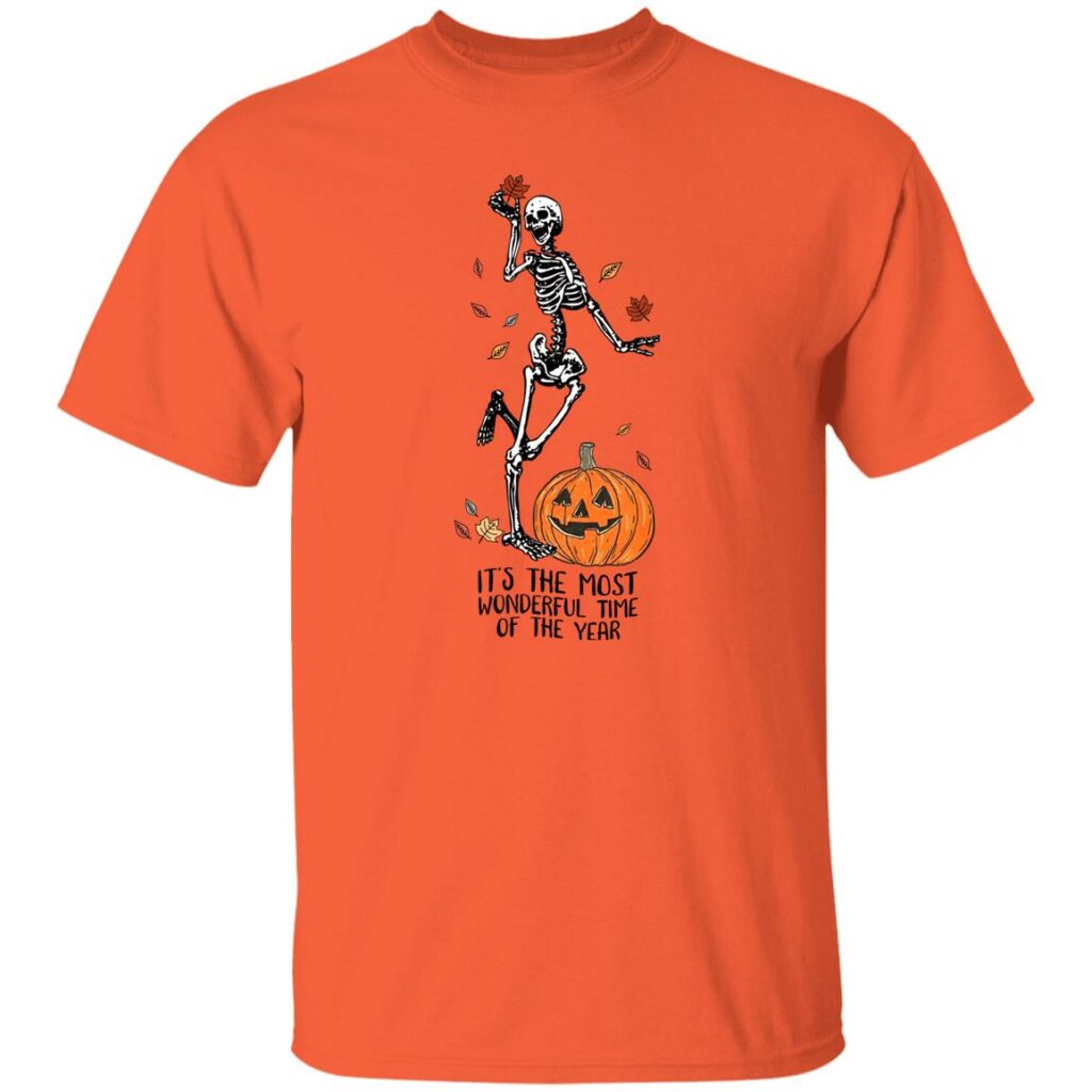 its the most wonderful time of the year halloween fall skeleton pumpkin t shirt 1 e4bg3