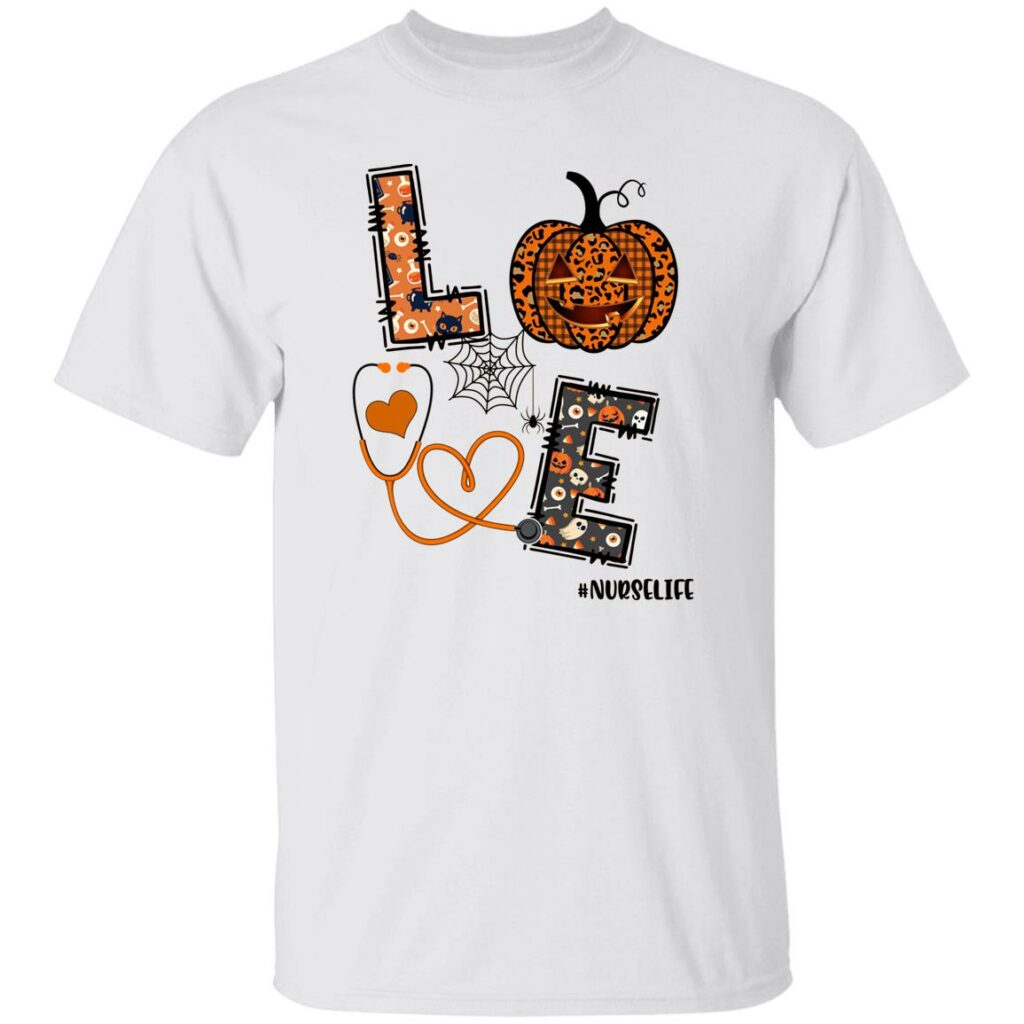 love nurse pumpkin leopard fall halloween thanksgiving women t shirt 1 yc1c0
