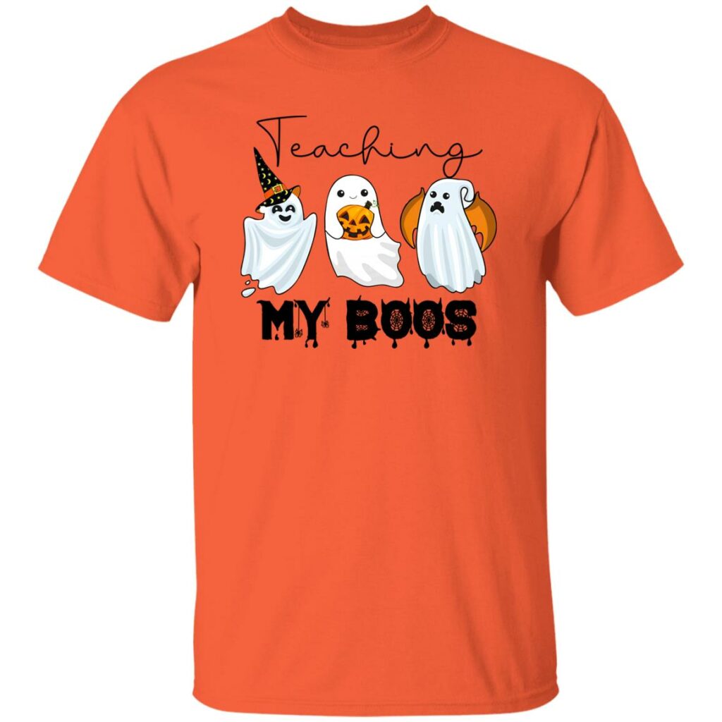 teaching my boos halloween teacher kindergarten teacher t shirt 1 tzcxu