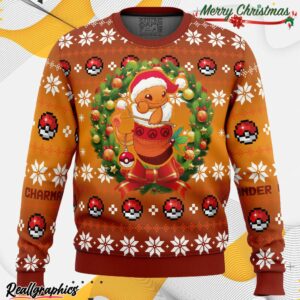christmas charmander pokemon ugly christmas sweater 1 uxj5jg
