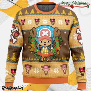 christmas tony chopper one piece ugly christmas sweater 1 io6ryl