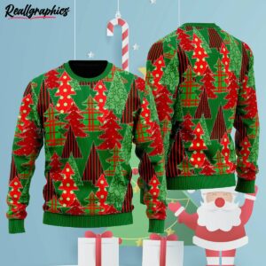 christmas tree patchwork fabric pattern ugly christmas sweater x11g6g