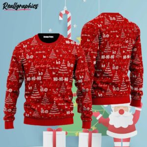 christmas tree snowflakes red pattern ugly christmas sweater w0kgfl
