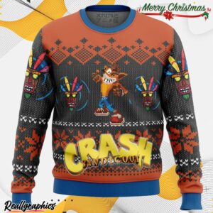 crash bandicoot alt ugly christmas sweater 1 gk2mgc