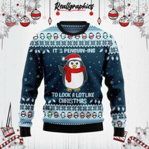 cute penguin ugly christmas sweater ft7u5r