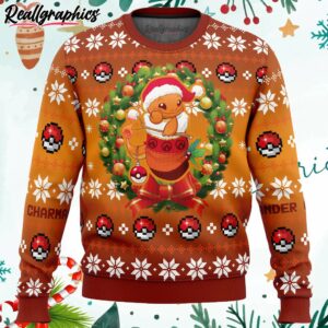 christmas charmander pokemon ugly christmas sweater kerob