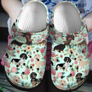 flower dachshund tropical classic clogs shoes ggprlt