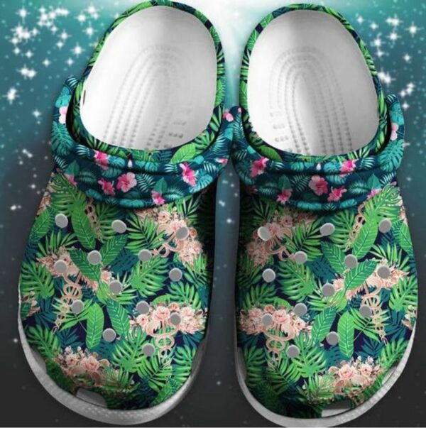 flower pattern nurse beautiful jungle classic clog healthy care meaningful qdl1u6