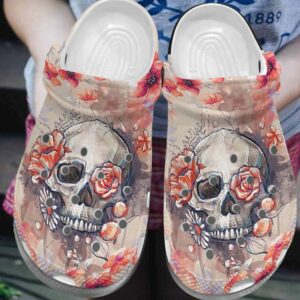 flowers skull roses skull classic clog skull clog best clog tmfgoc