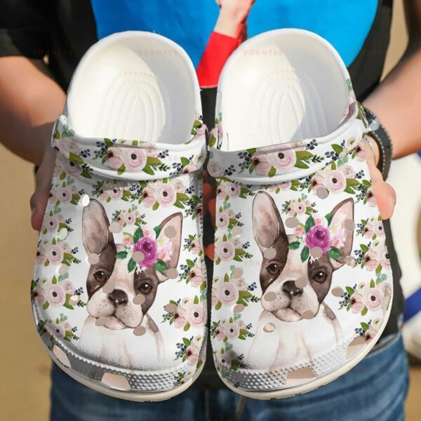french bulldog sun flower classic clogs shoes jb3whc