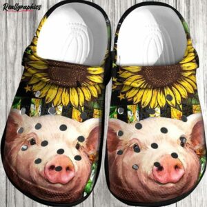 lovely girl love pig farm sunflower shoes pig classic clog for women wr8cj8