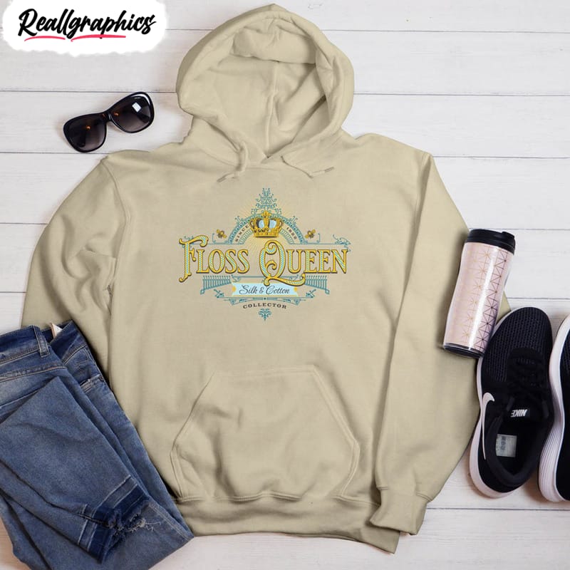 Floss Queen Shirt, Cross Stitch Long Sleeve Unisex Hoodie floss queen shirt cross stitch long sleeve unisex hoodie 3 mulnwx