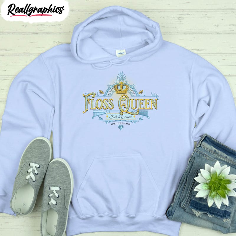 Floss Queen Shirt, Cross Stitch Long Sleeve Unisex Hoodie floss queen shirt cross stitch long sleeve unisex hoodie 4 hq4mok