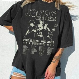 jonas brothers tour shirt retro five albums tee shirt unisex hoodie 1 pymmto