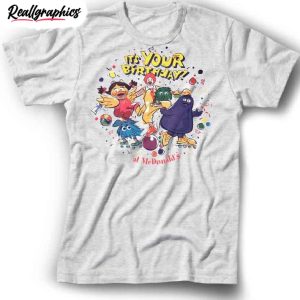 mc ronalds hbd grimace shirt grimace birdie fry guys party unisex clothing 1 sq0ibk