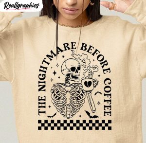 funny halloween shirt the nightmare before coffee crewneck tee 4 ilyhrc