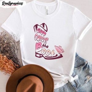 give cancer the boot vintage shirt faith tee cancer awareness unisex hoodie long sleeve 1 onzlvn