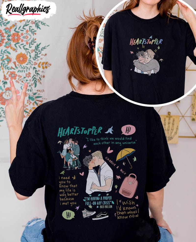Heartstopper Vintage Shirt, Nick And Charlie Unisex T-shirt Short Sleeve heartstopper vintage shirt nick and charlie unisex t shirt short sleeve 3 kmd13l