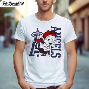 infant los angeles angels red mascot 2.0 red shirt 1 npodhg