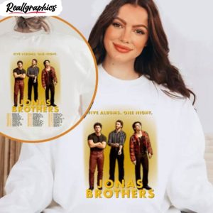jonas brothers five albums one night shirt the tour 2023 crewneck unisex t shirt 1 pd2vhd