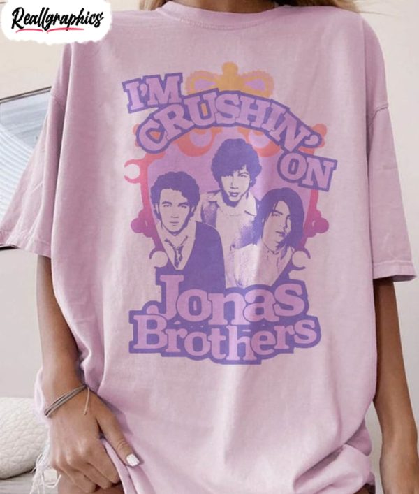 comfort colors crushing on jonas brother shirt , music band long sleeve unisex hoodie