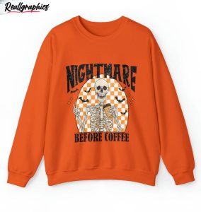 comfort colors halloween nightmare before coffee shirt funny coffee sweater unisex hoodie 3 rvgbbi