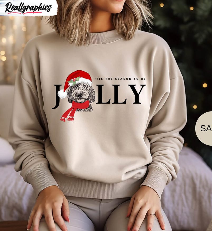 Doodle Dog Jolly Christmas Shirt, Bernedoodle Short Sleeve Long Sleeve doodle dog jolly christmas shirt bernedoodle short sleeve long sleeve 3 xqrzov
