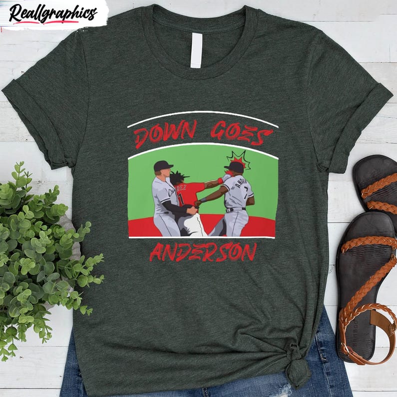 Down Goes Anderson Shirt, Jose Ramirez Vs Tim Anderson Tee Tops Short Sleeve down goes anderson shirt jose ramirez vs tim anderson tee tops short sleeve 3 dpjcxb