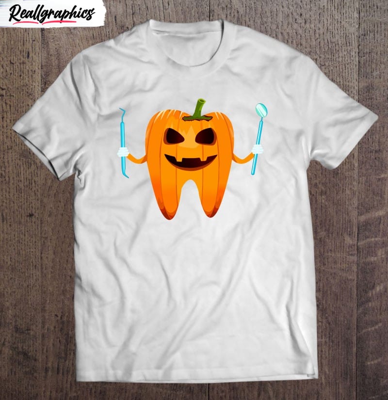 Funny Dental Halloween Tooth Pumpkin Dentist Halloween Gift Shirt Funny Dental Halloween Tooth Pumpkin Dentist Halloween Gift Shirt