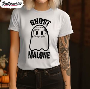 ghost malone groovy shirt funny halloween long sleeve sweater for men and women 2 kx27qa
