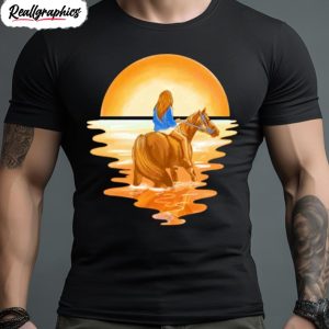 girl riding horse sunset shirt 1 bvn2kh
