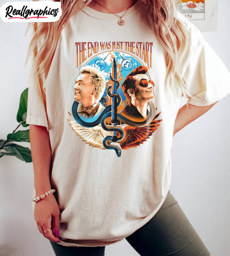 Good Omens Move Comic Shirt, The End Was Just The Start Unisex Shirt Good Omens Move Comic Shirt, The End Was Just The Start Unisex Shirt