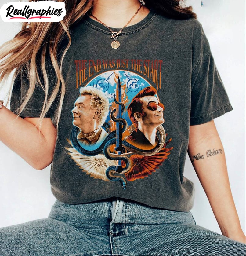 Good Omens Move Comic Shirt, The End Was Just The Start Unisex Shirt