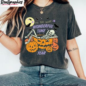 halloween comfort colors shirt the most wonderful time of the year skeleton sweater unisex hoodie 1 lwlcje