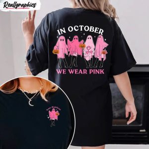 in october we wear pink ghost funny shirt cancer halloween crewneck sweatshirt 1 zrargr