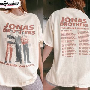 jonas brothers five albums one night tour shirt jonas brothers 2023 tour unisex clothing 1 n9pcaa
