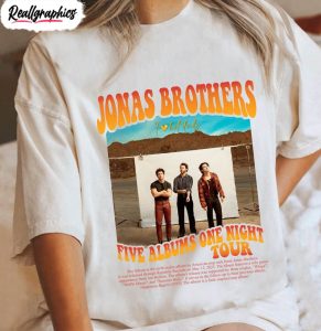 jonas brothers shirt vintage five albums one night tour long sleeve unisex t shirt 2 ynbjcr