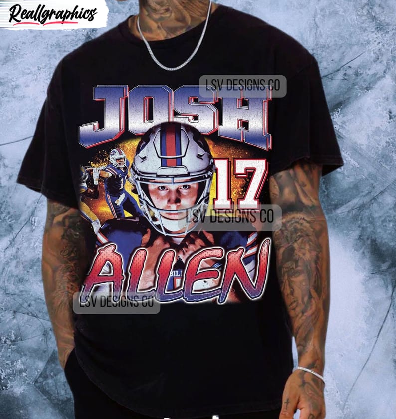 josh allen shirt retro football unisex t shirt short sleeve 2 fbotwb