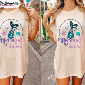 mermaid squad comfort shirt mermaid theme birthday long sleeve unisex hoodie 1 gwychh