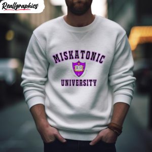 miskatonic university color logo shirt