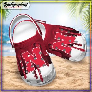 nebraska cornhuskers melting paint pattern crocs