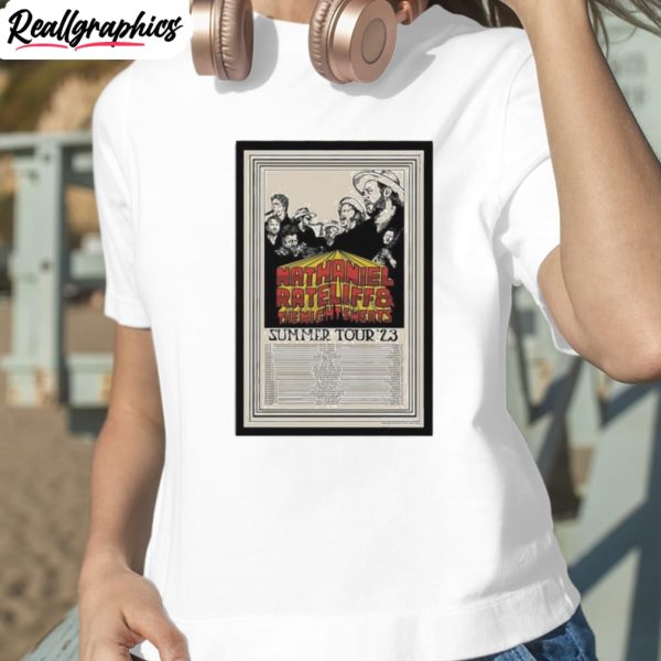 our 2023 nathaniel rateliff and the night sweats summer tour photo poster design t-shirt