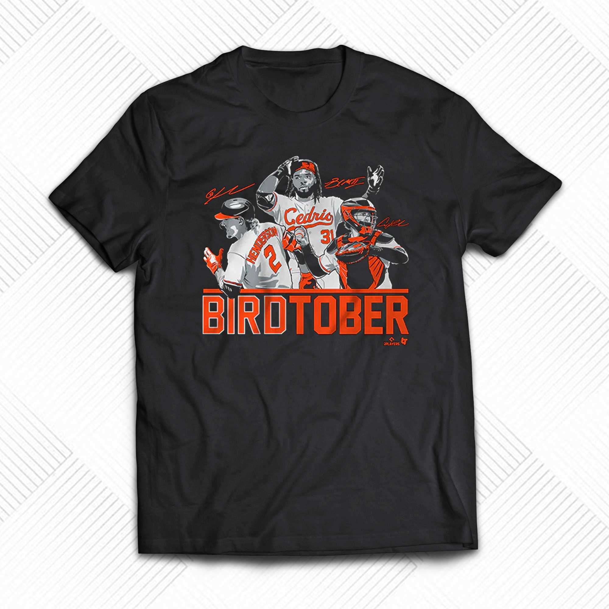 Birdtober Adley Rutschman Gunnar Henderson Cedric Mullins Baltimore Orioles Unisex T-shirt, Hoodie, Sweatshirt