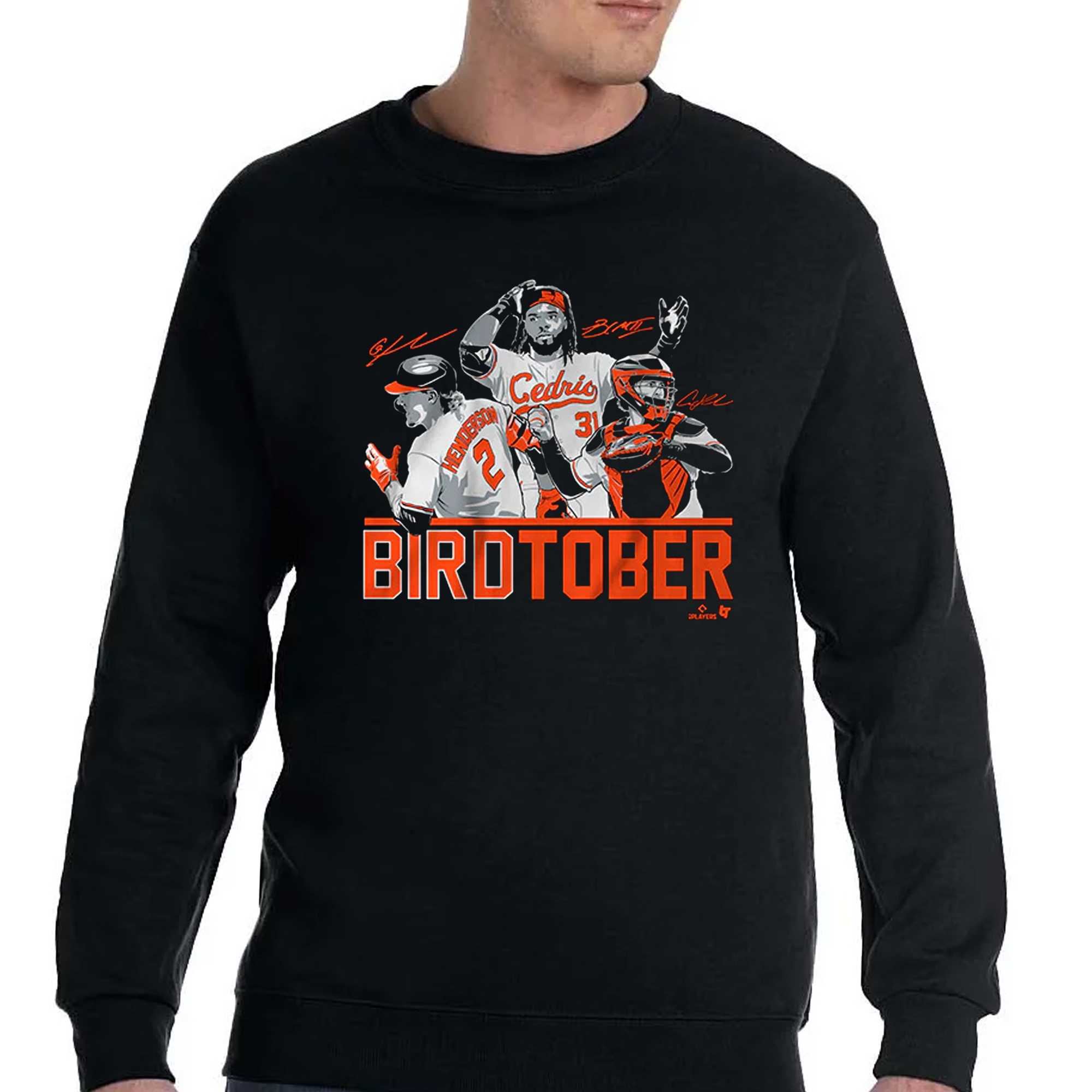 Birdtober Adley Rutschman Gunnar Henderson Cedric Mullins Baltimore Orioles Unisex T-shirt, Hoodie, Sweatshirt