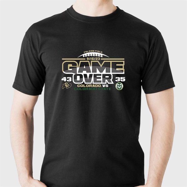 colorado buffaloes vs colorado state rams 2023 rocky mountain showdown football score unisex t-shirt, hoodie, sweatshirt