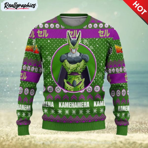 cell-anime-dragon-ball-z-xmas-women-mens-ugly-christmas-sweater-1