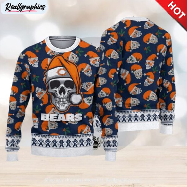 chicago-bears-fans-skull-outwear-ugly-christmas-sweater-1