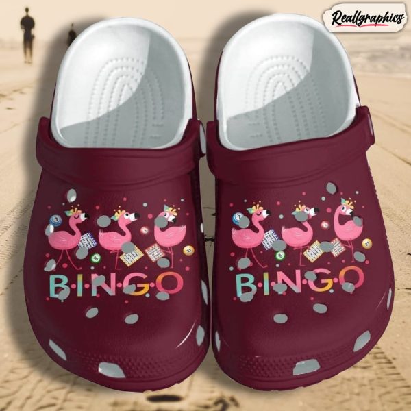 flamingo bingo shoes crocs for kid kindergarten, school flamingo funny custom shoes crocs