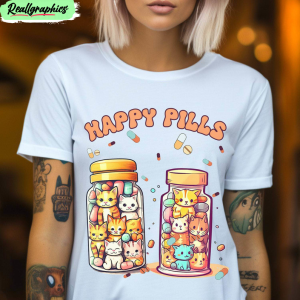 happy-pills-medicine-shirt-cute-cats-unisex-shirt-1