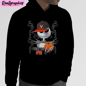 jack skellington fear the virginia cavaliers pumpkin halloween unisex t-shirt, hoodie, sweatshirt